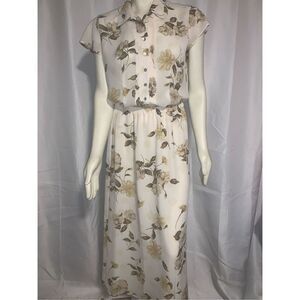 Vintage Chiffon Floral Skirt Set Medium